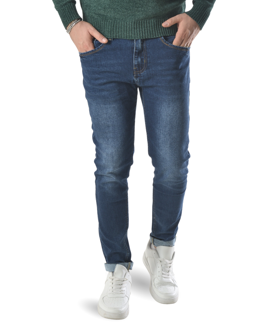 Jeans basic slim art m2688 blu scuro