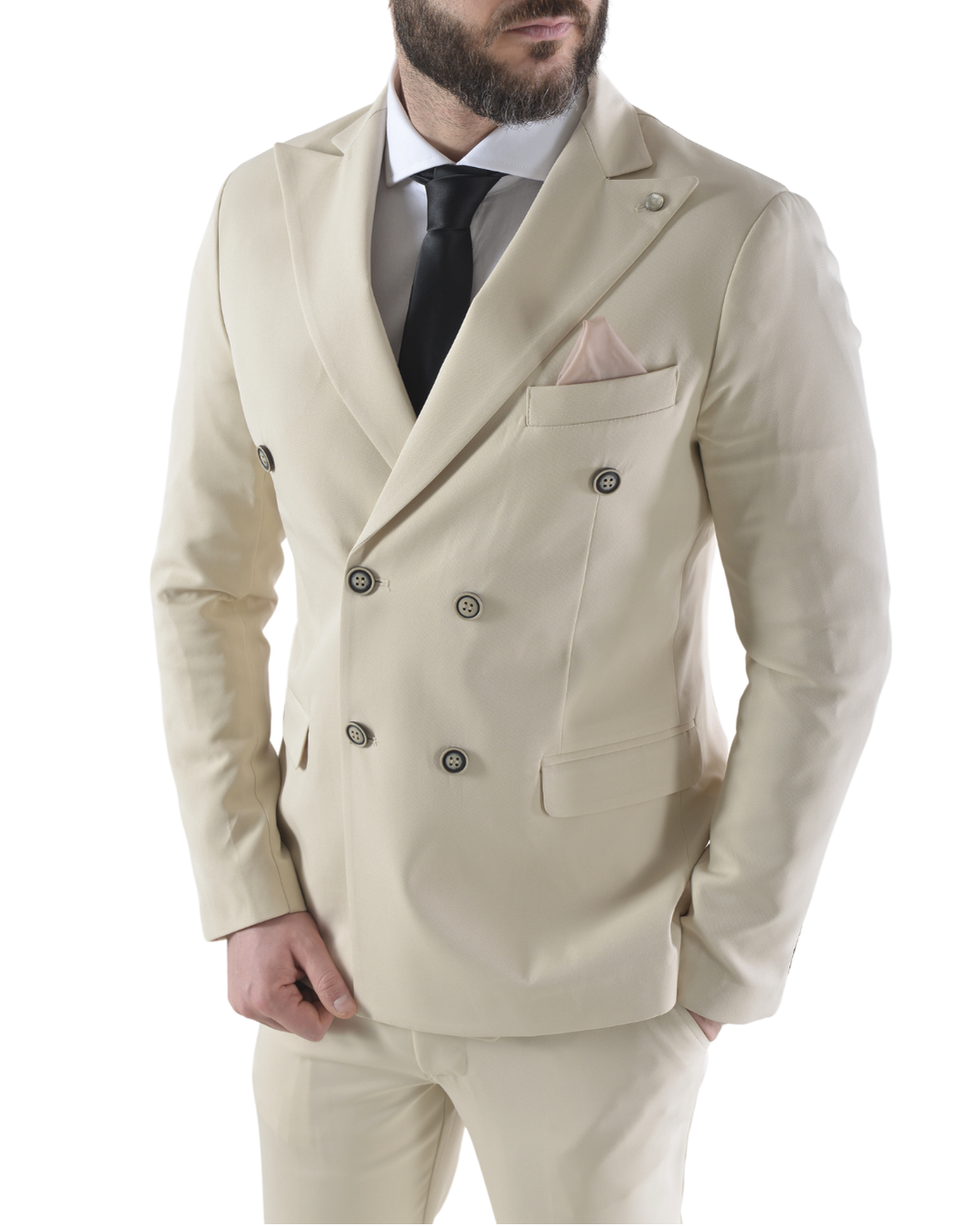 Abito completo doppio petto slim art ve800/ach07 beige
