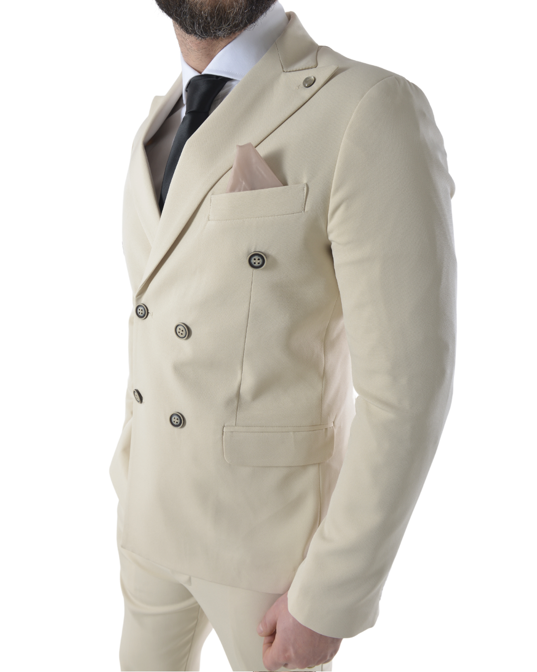 Abito completo doppio petto slim art ve800/ach07 beige