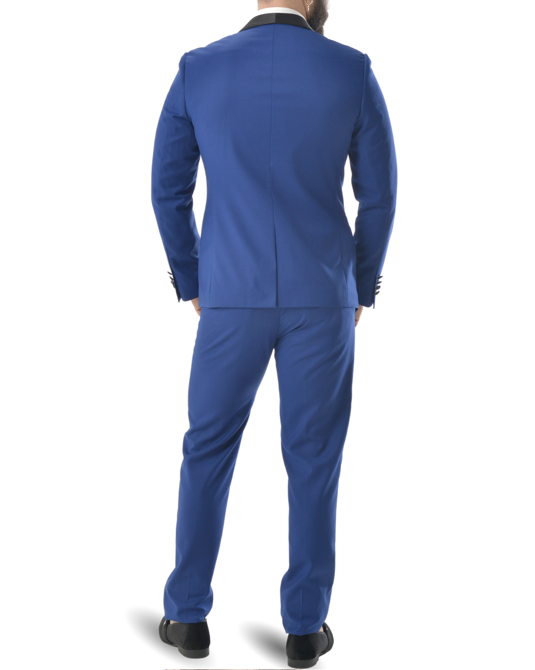 Abito smoking giacca e pantalone azzurro elettrico