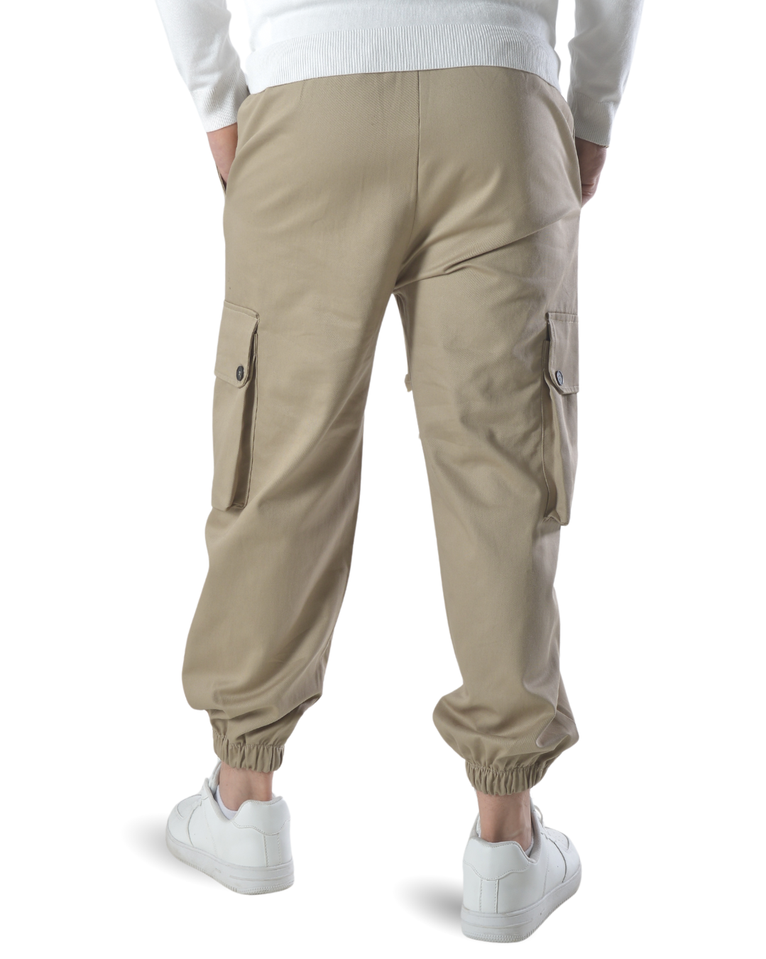 Pantalaccio cargo oversize in tessuto di cotone art 017204 beige scuro