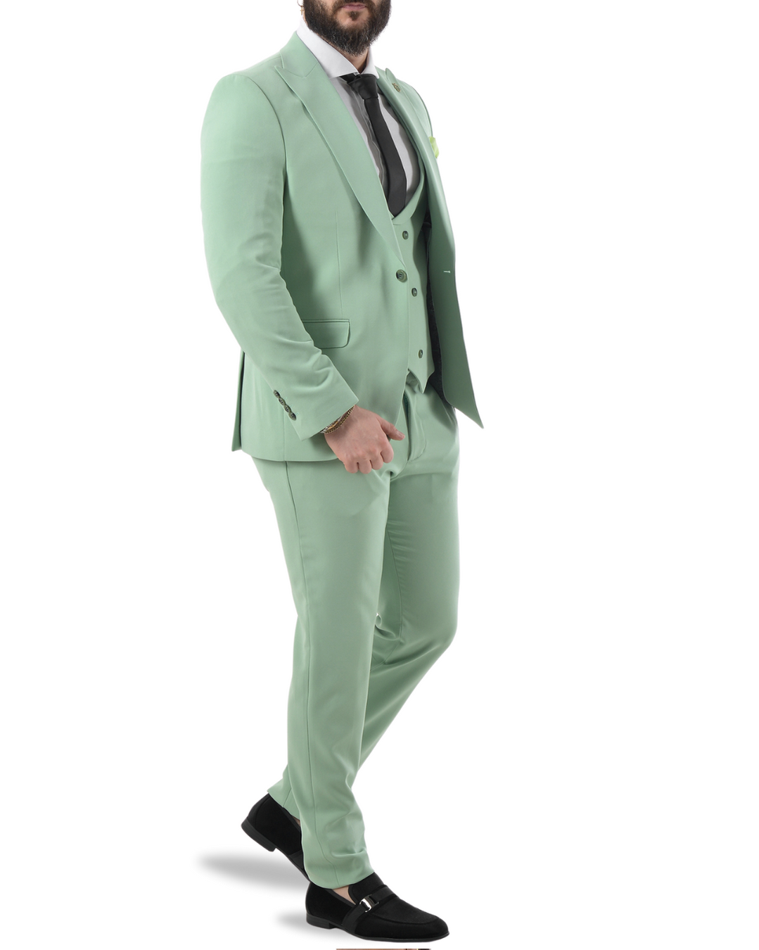 Abito completo con gilet doppio petto art verde chiaro