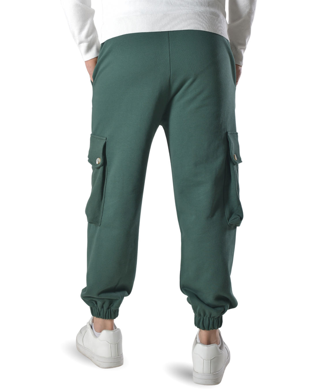 Pantalaccio tuta cargo oversize in cotone art 017301 verde