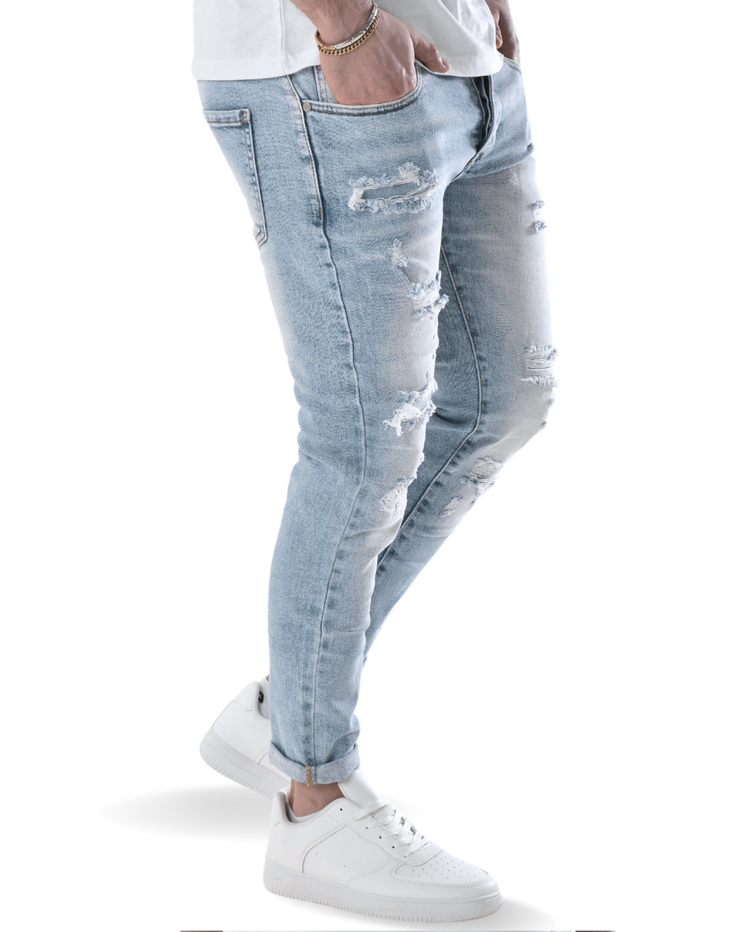 Jeans slim con strappi art 7604b