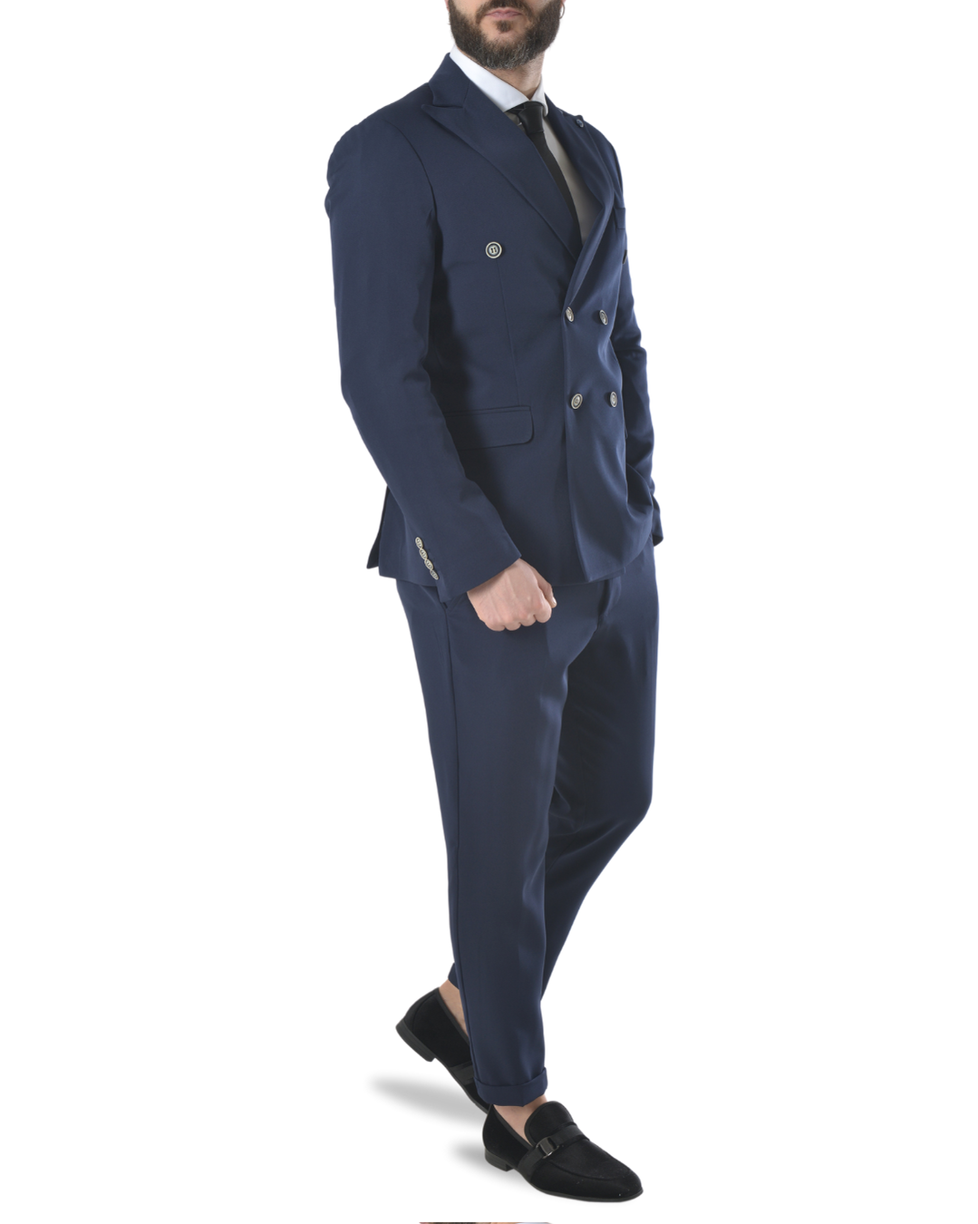 Abito completo doppio petto slim art ve800/ach07 blu scuro