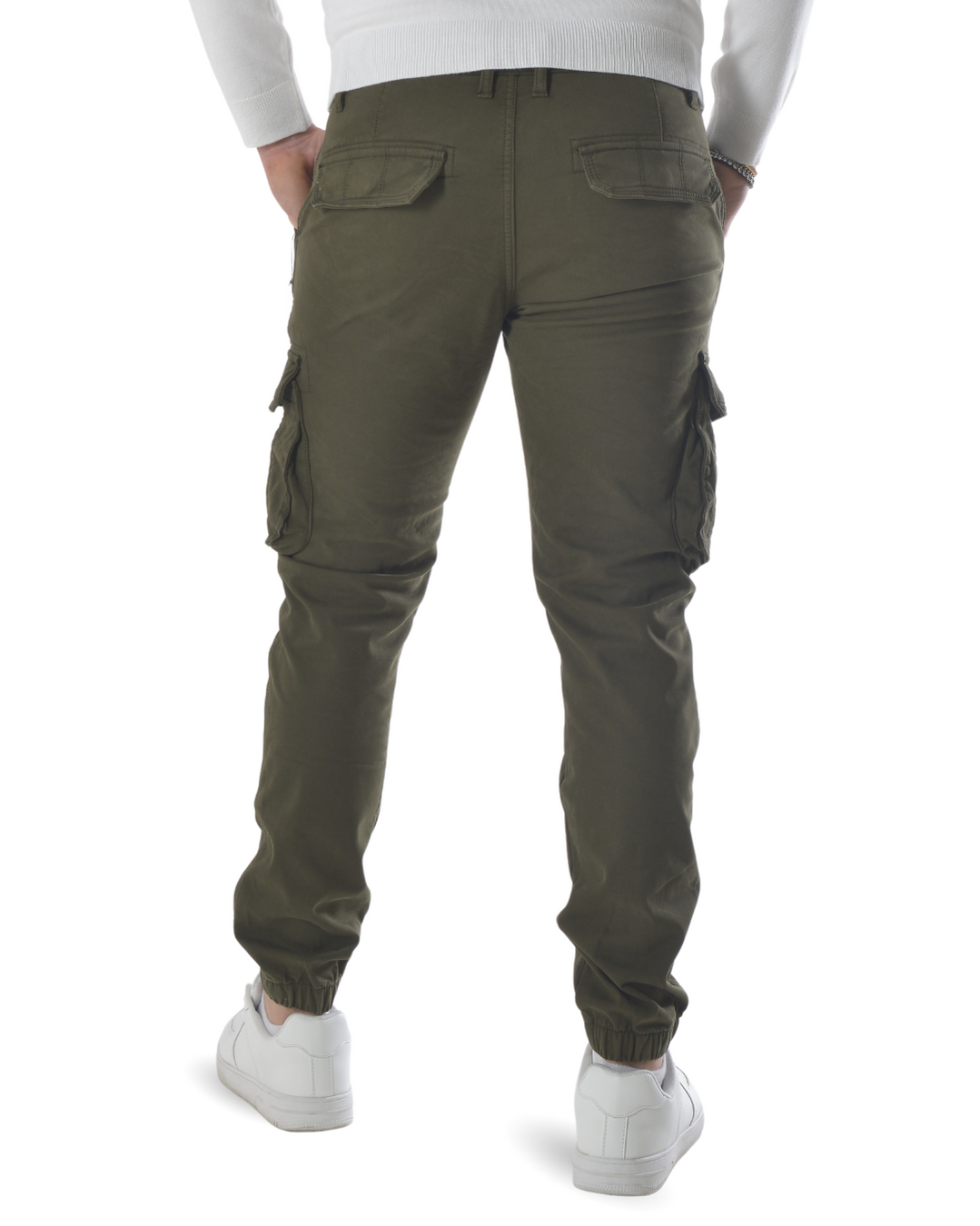 Pantalone cargo felpato internamente art. J732 verde