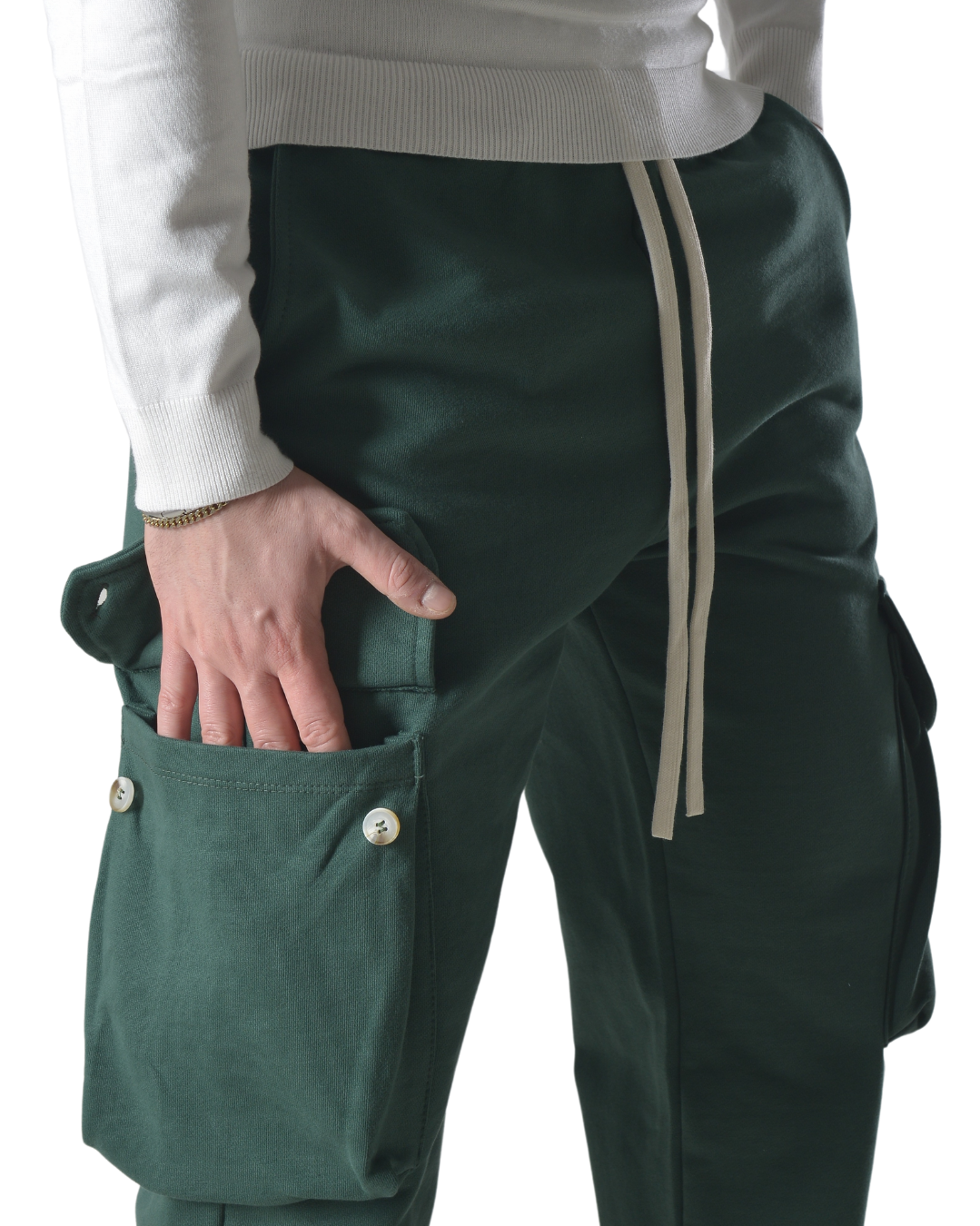 Pantalaccio tuta cargo oversize in cotone art 017301 verde