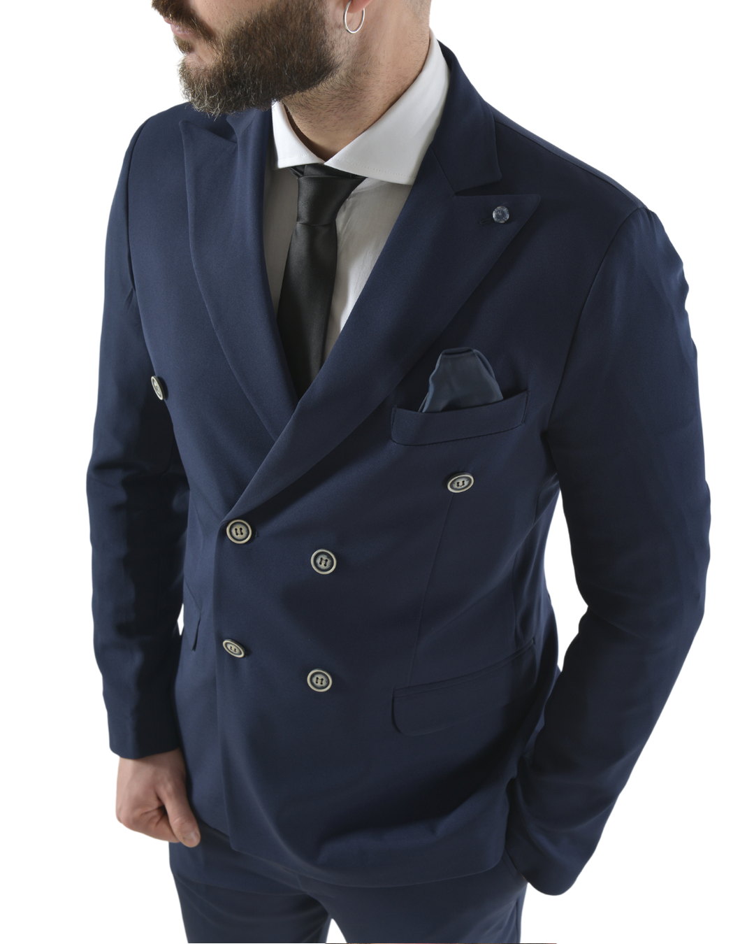 Abito completo doppio petto slim art ve800/ach07 blu scuro