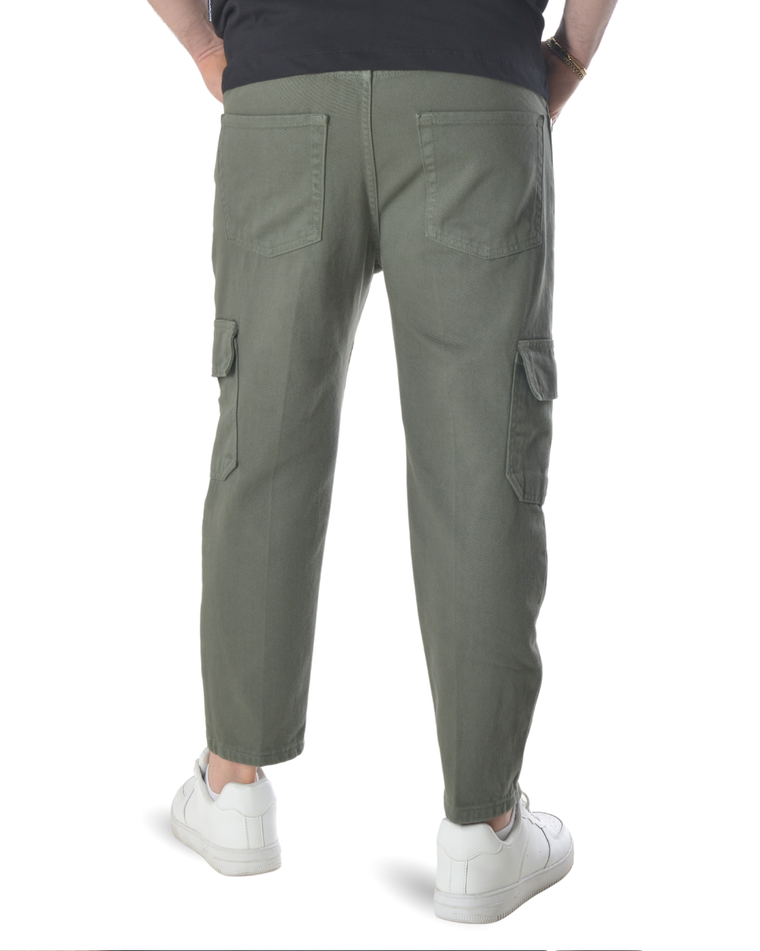 Pantalone cargo art poke loose fit verde militare
