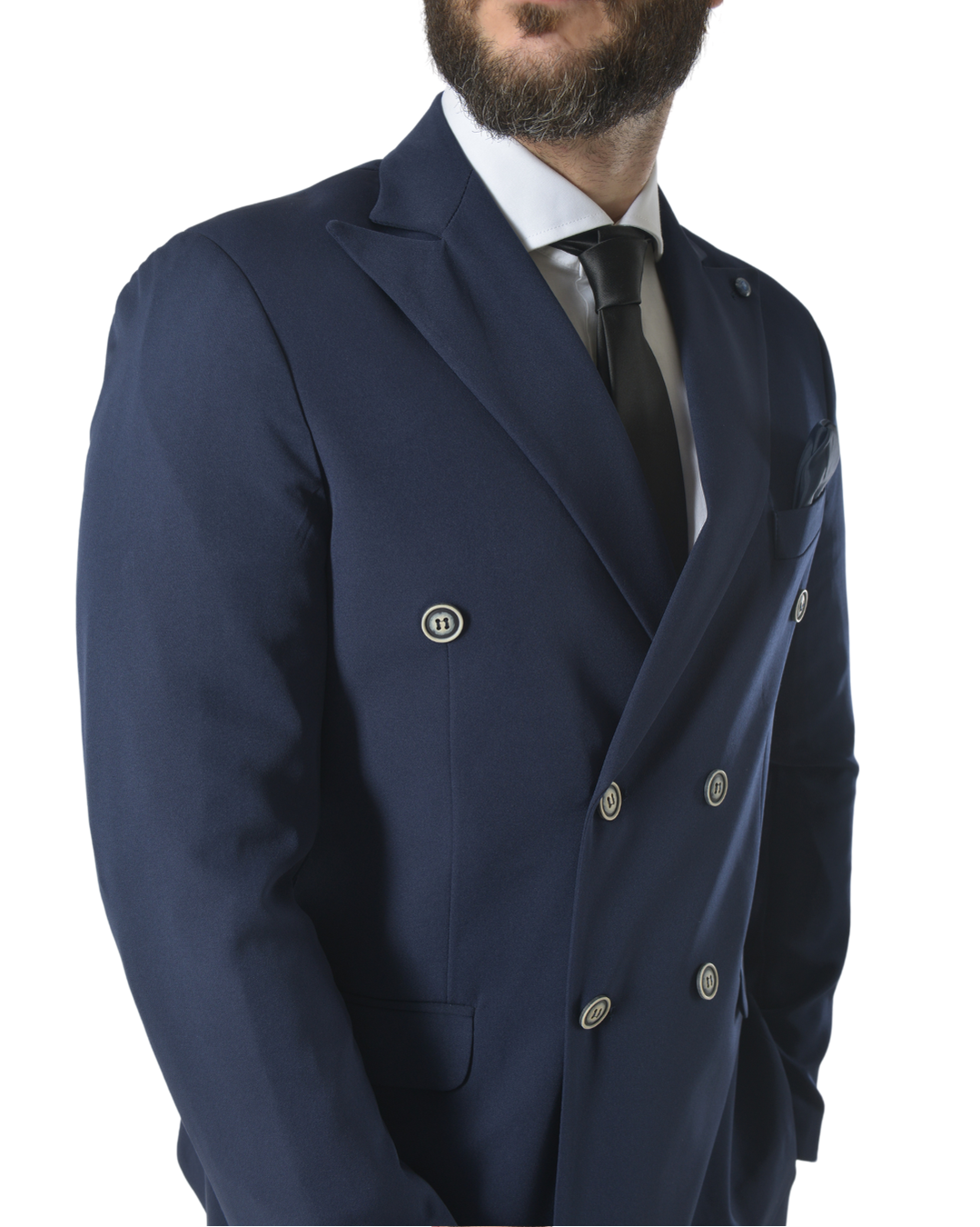 Abito completo doppio petto slim art ve800/ach07 blu scuro