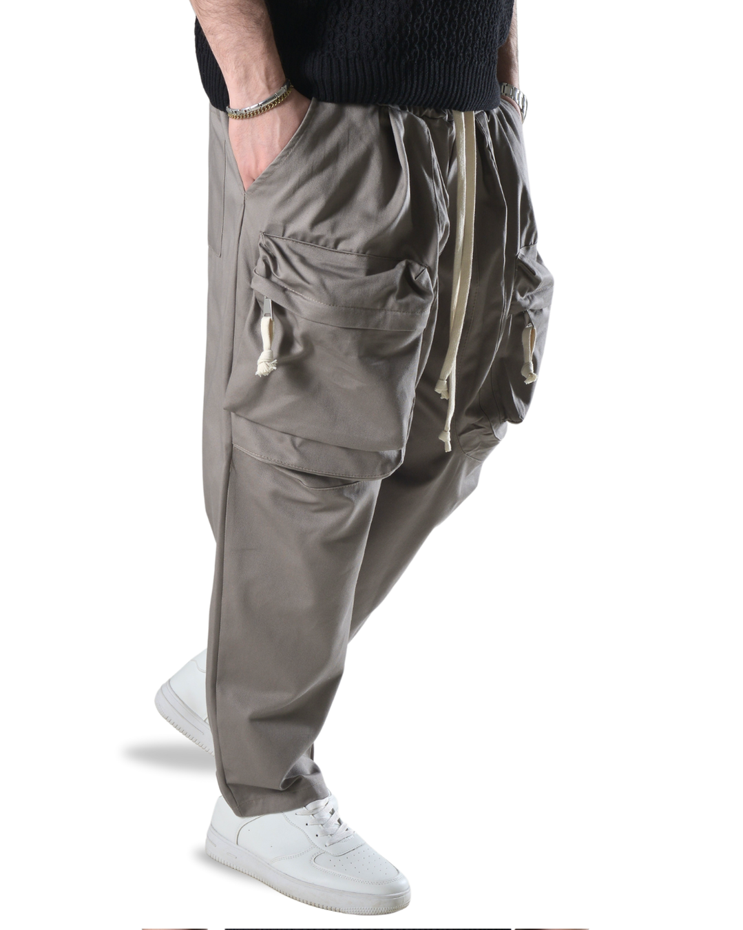 Pantalaccio oversize con tasconi frontali art 017203 grigio