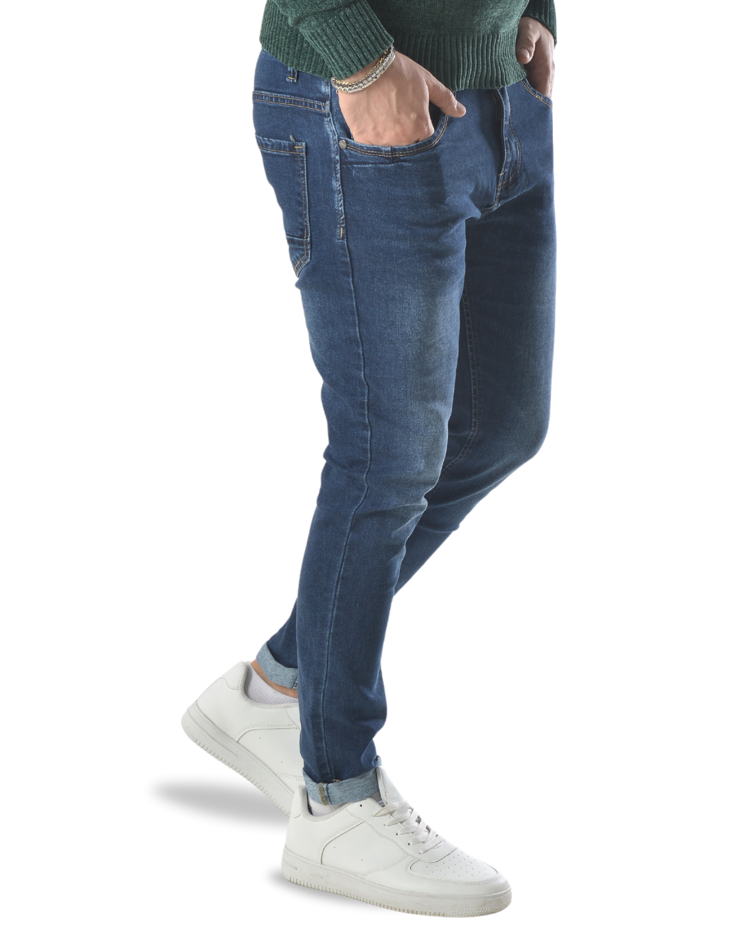 Jeans basic slim art m2688 blu scuro