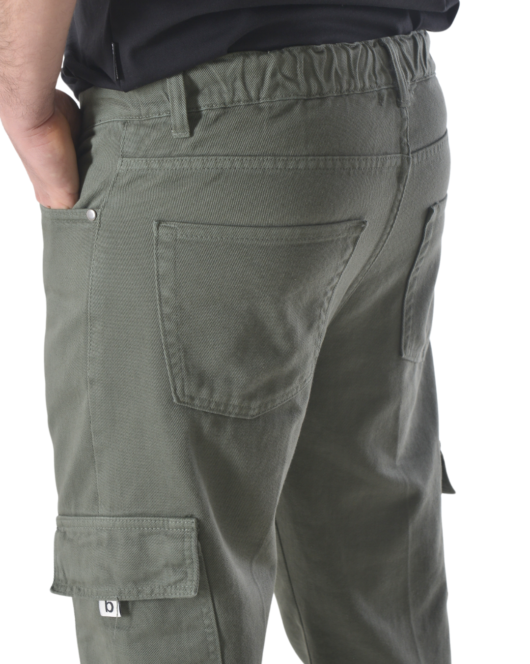 Pantalone cargo art poke loose fit verde militare