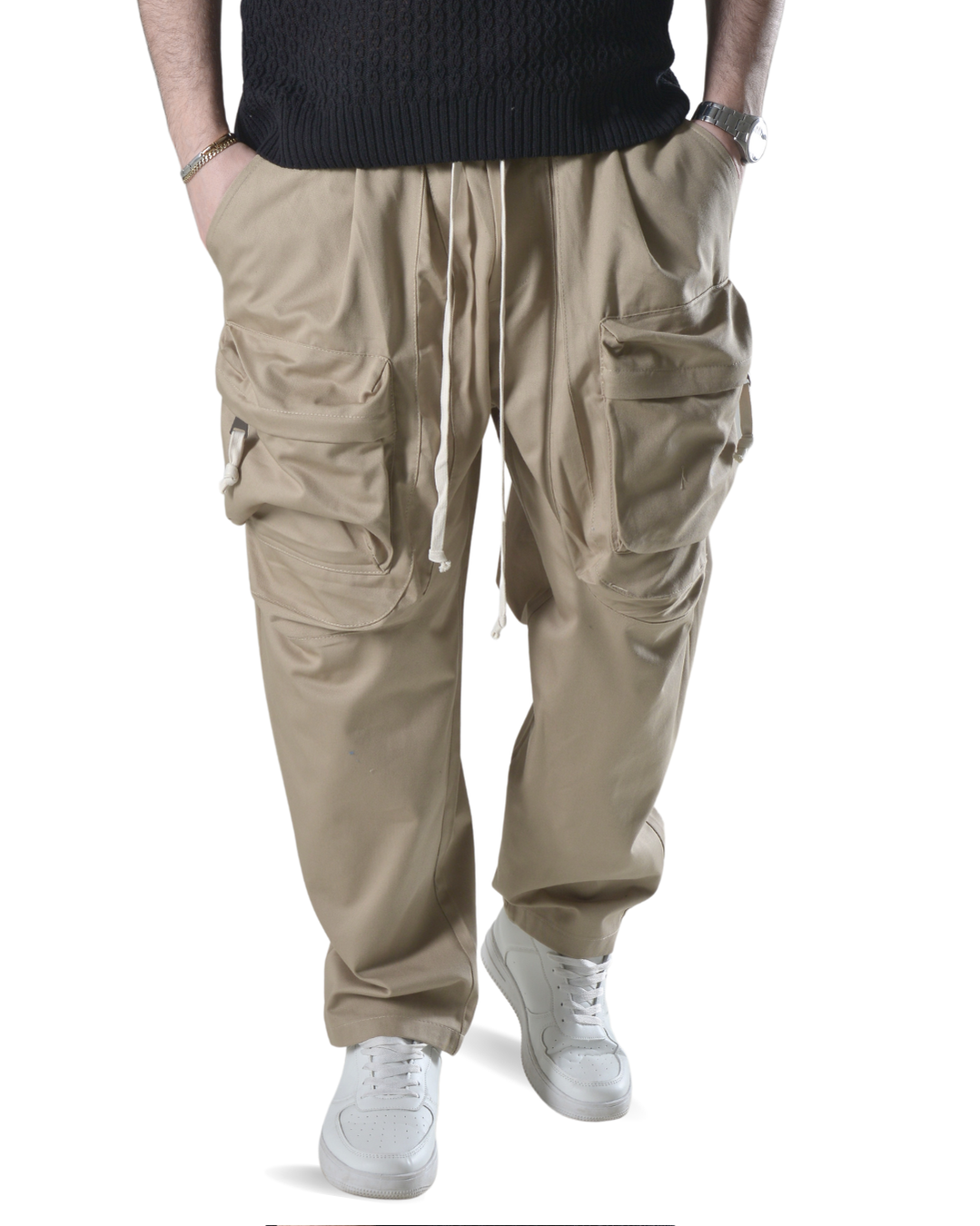 Pantalaccio oversize con tasconi frontali art 017203 beige