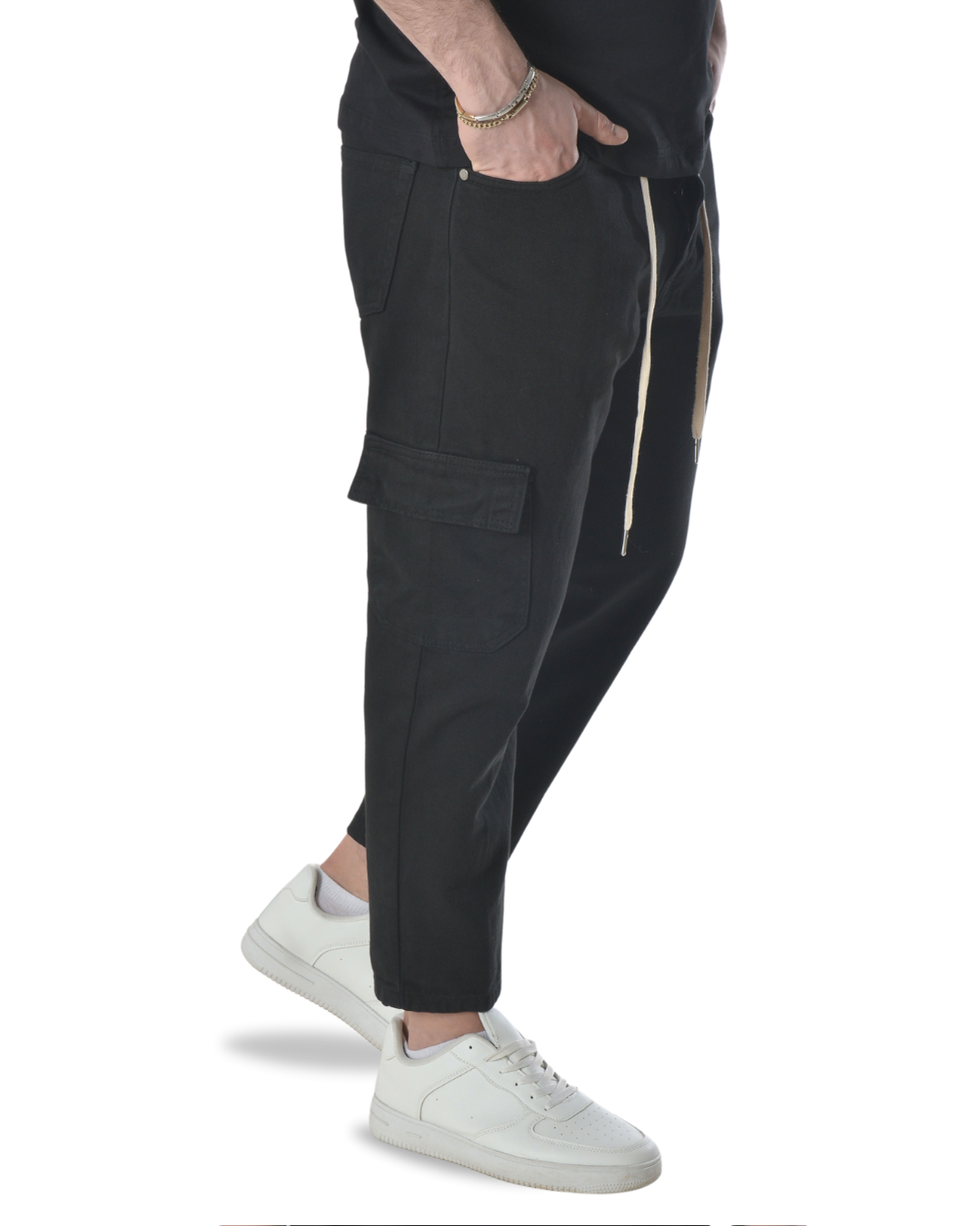 Pantalone cargo art poke loose fit nero