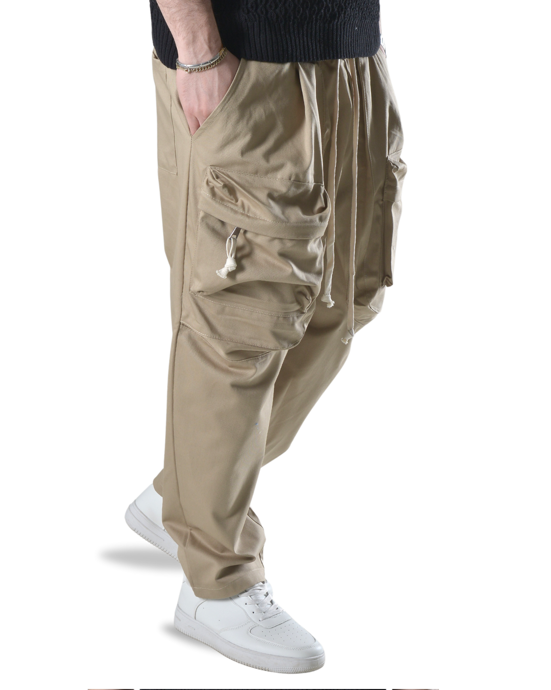 Pantalaccio oversize con tasconi frontali art 017203 beige