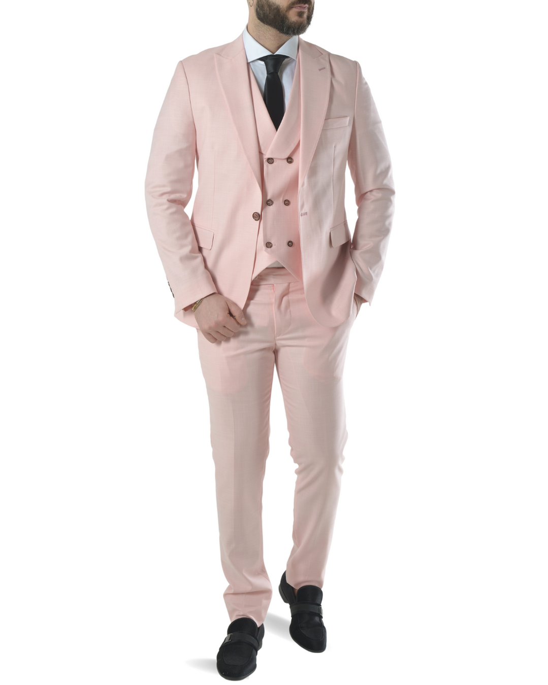 Abito completo elegante con gilet art brh805 rosa