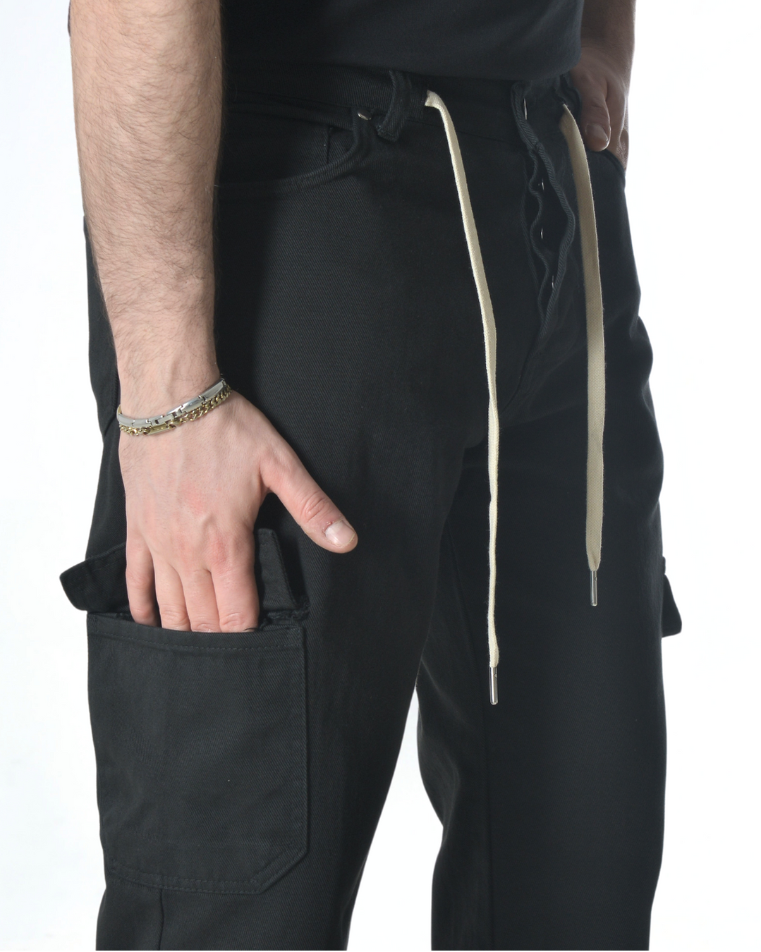 Pantalone cargo art poke loose fit nero