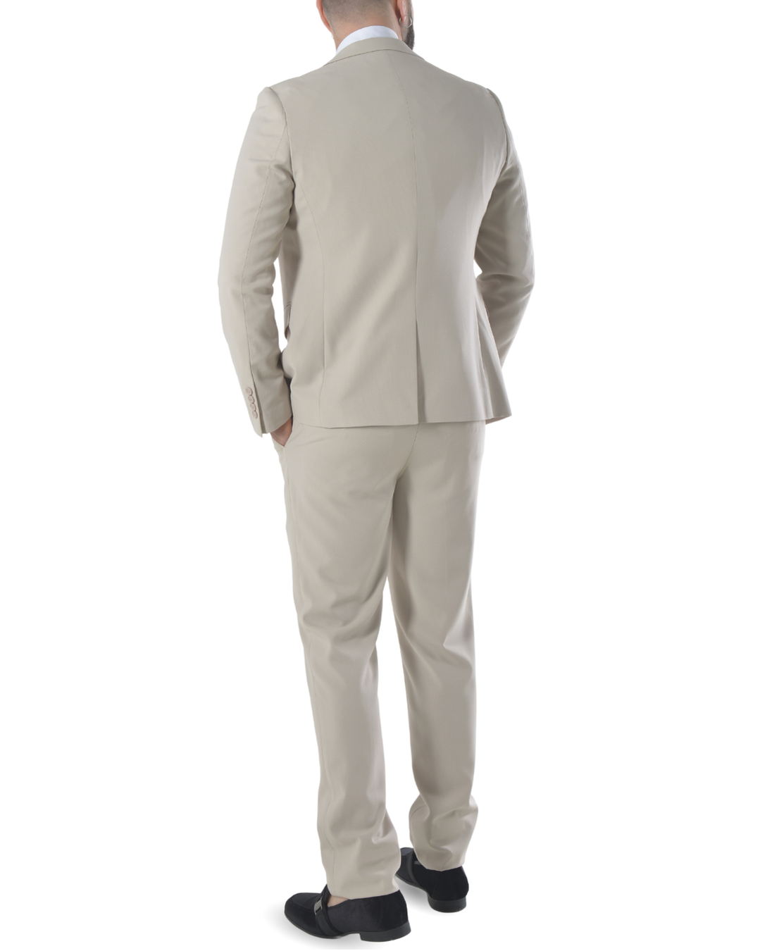 Abito completo elegante con gilet e cravattone art slim beige