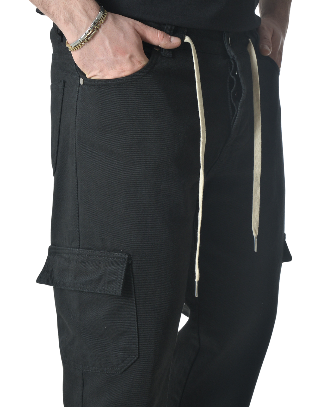 Pantalone cargo art poke loose fit nero