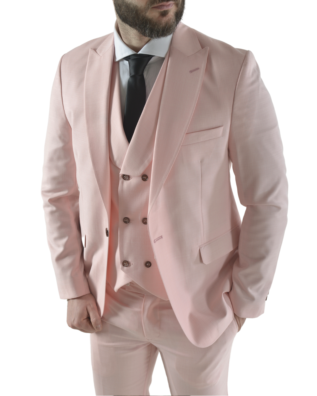 Abito completo elegante con gilet art brh805 rosa