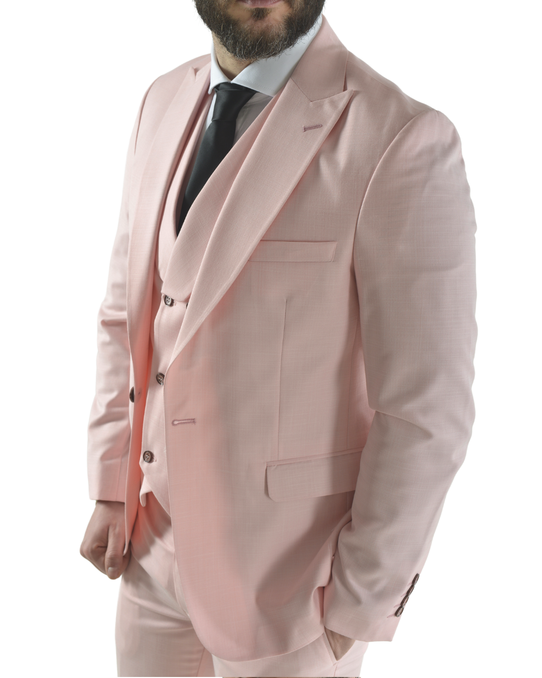 Abito completo elegante con gilet art brh805 rosa