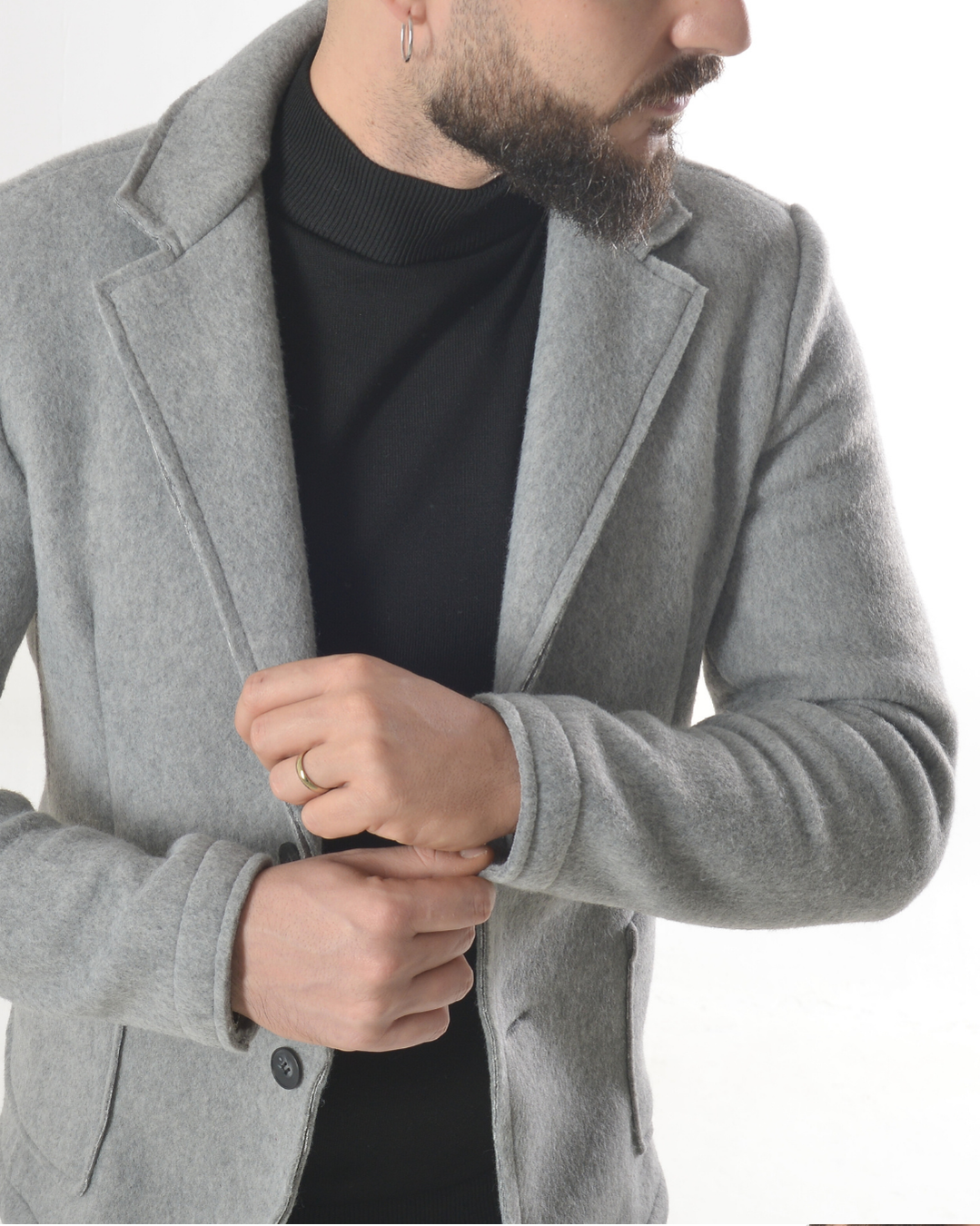 Maglia pesante taglio giacca art 16551 grigia chiara