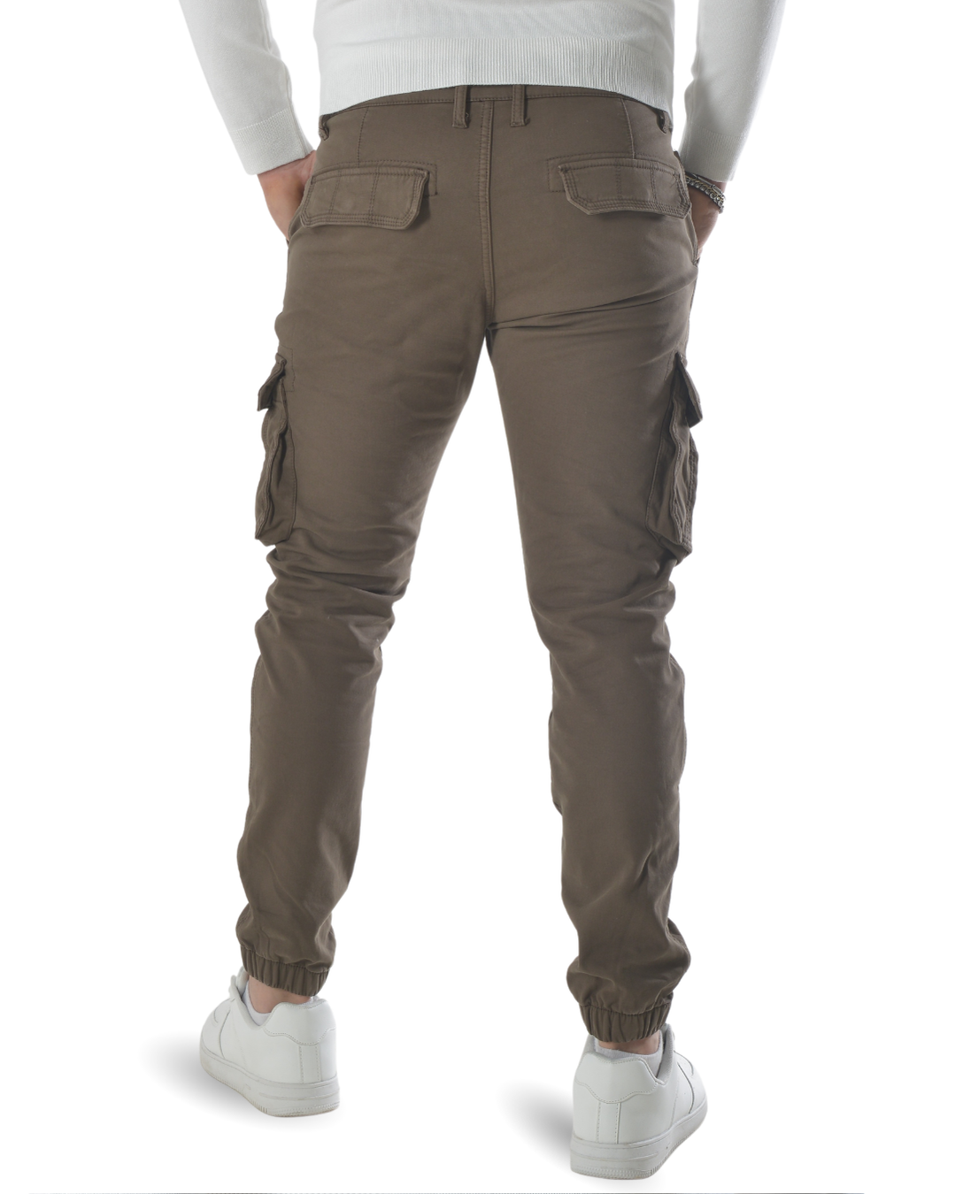 Pantalone cargo felpato internamente art. J732 tortora