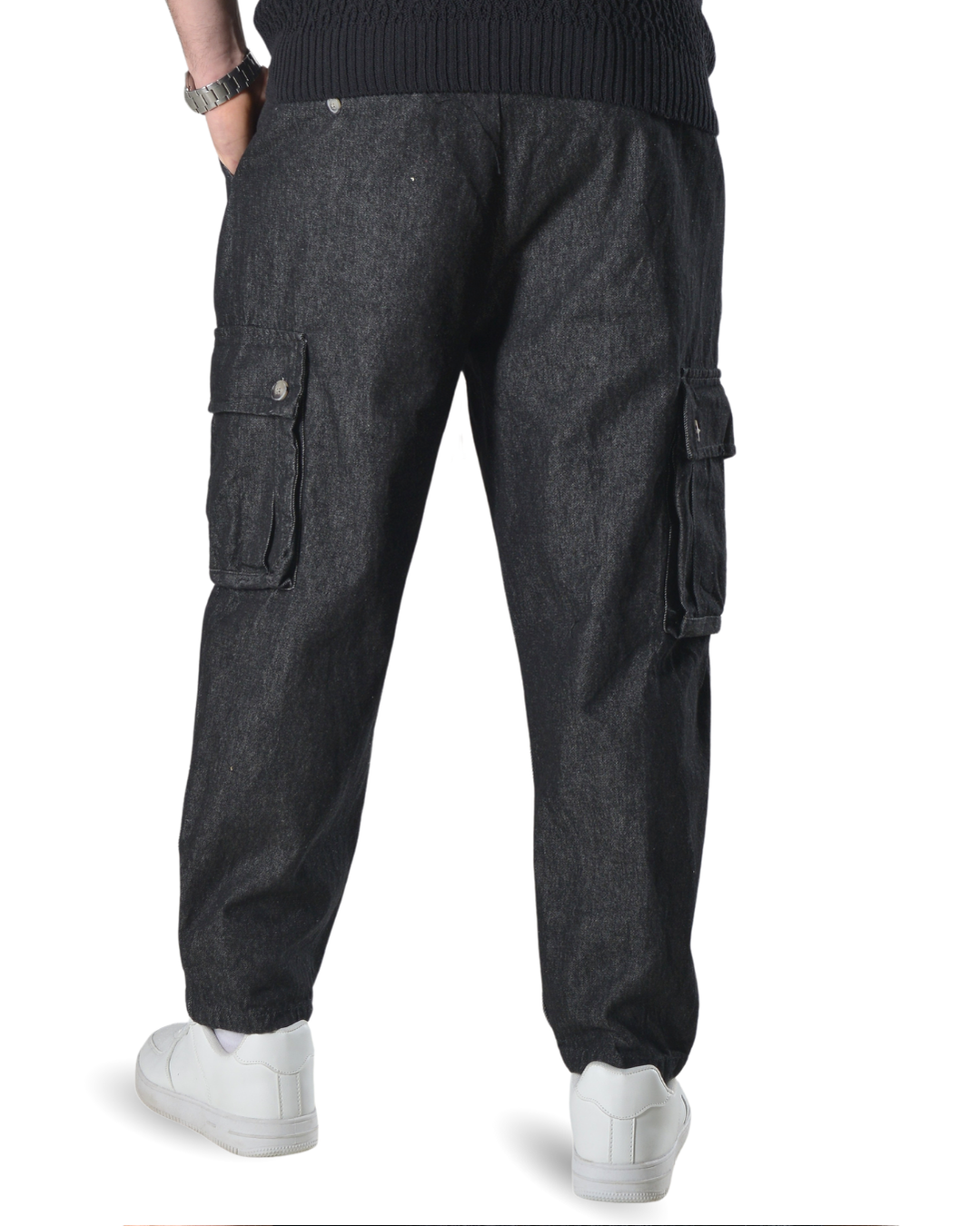 Pantalaccio jeans cargo oversize art 282861p denim scuro