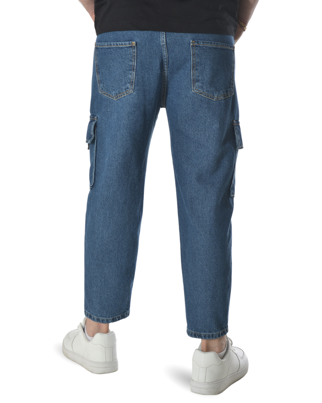 Jeans cargo art ga/2502 loose fit denim blu