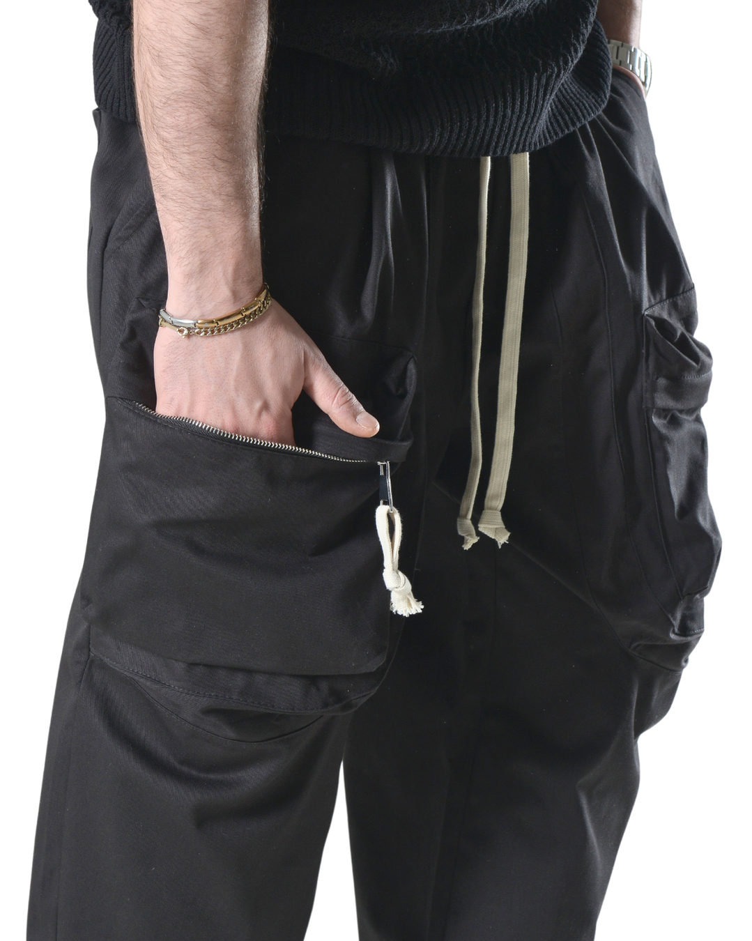 Pantalaccio oversize con tasconi frontali art 017203 nero