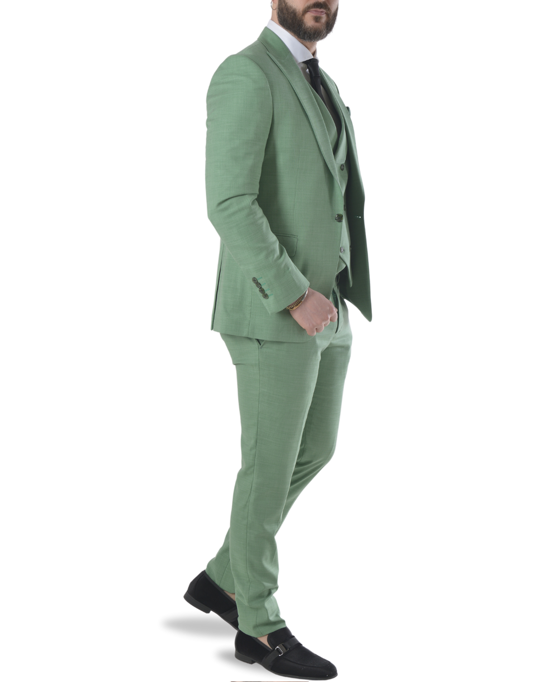 Abito completo elegante con gilet art brh805 verde chiaro