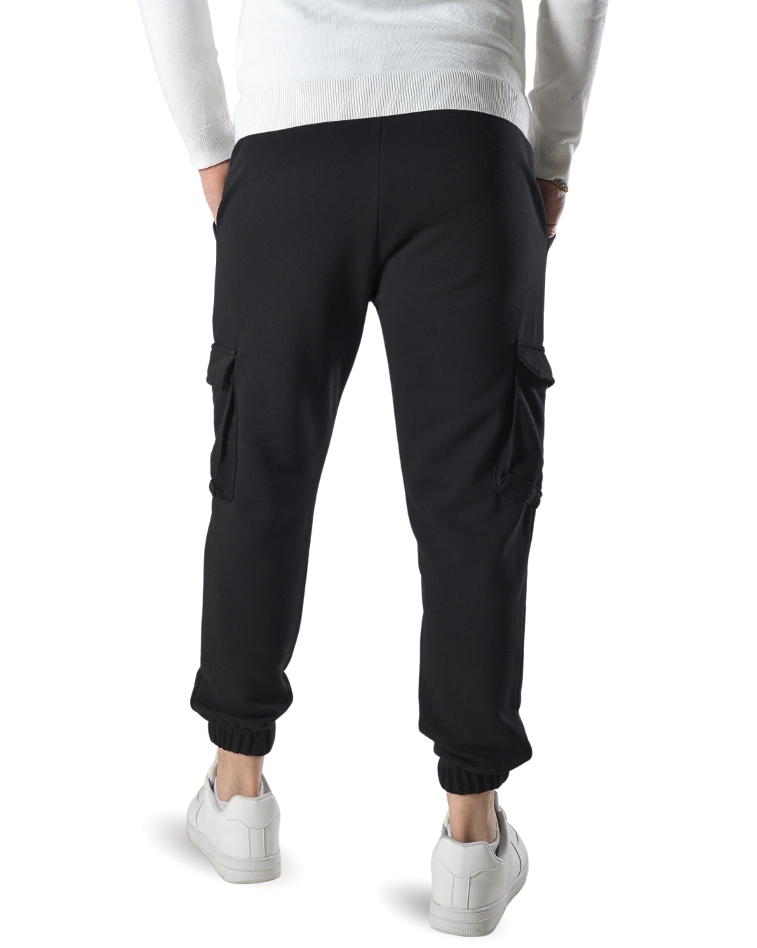 Pantalaccio tuta cargo oversize in cotone art 017301 nero