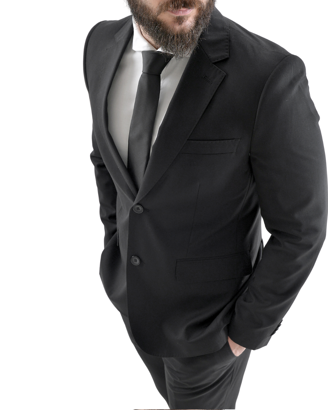 Abito completo giacca e pantalone nero regular