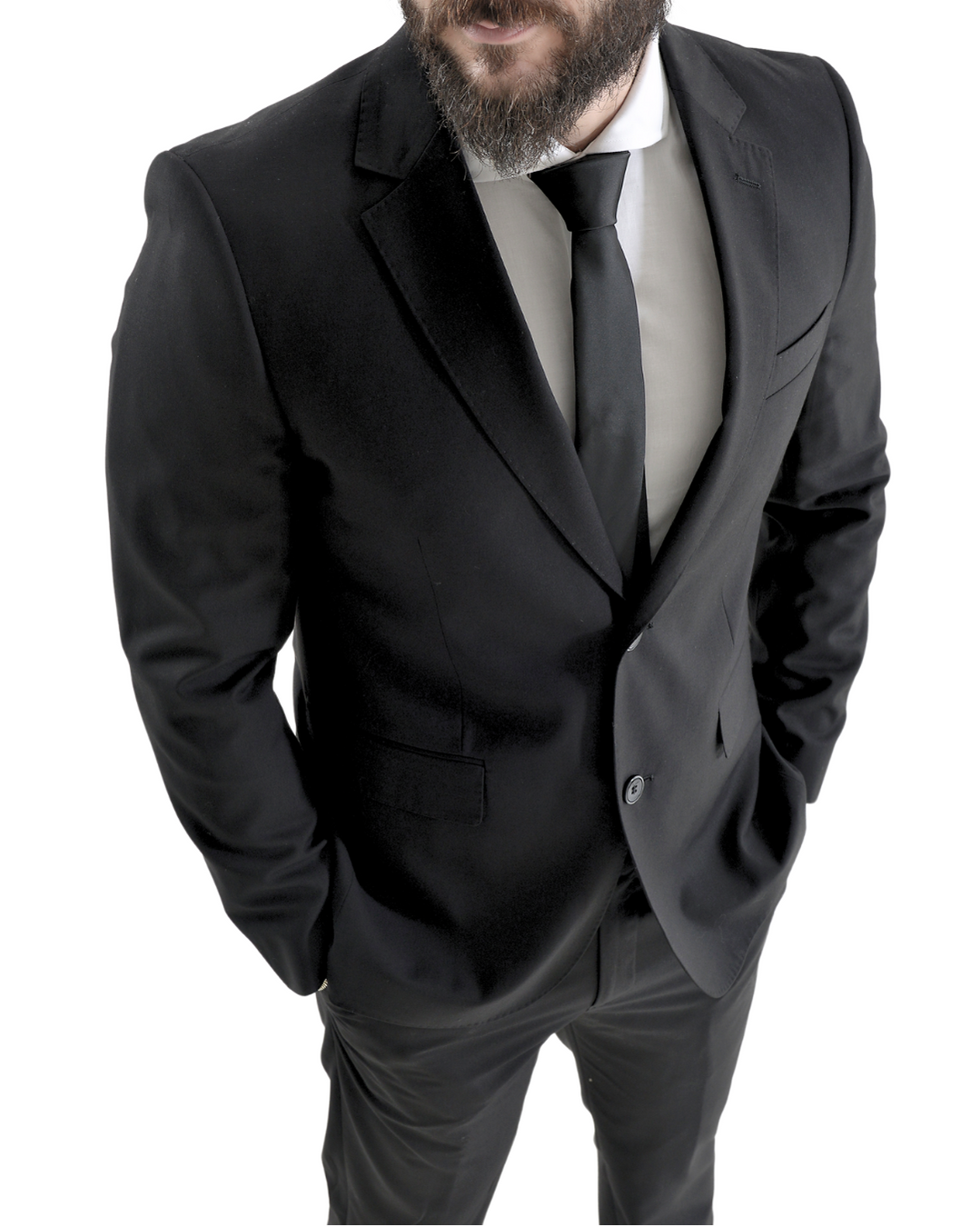 Abito completo giacca e pantalone nero regular