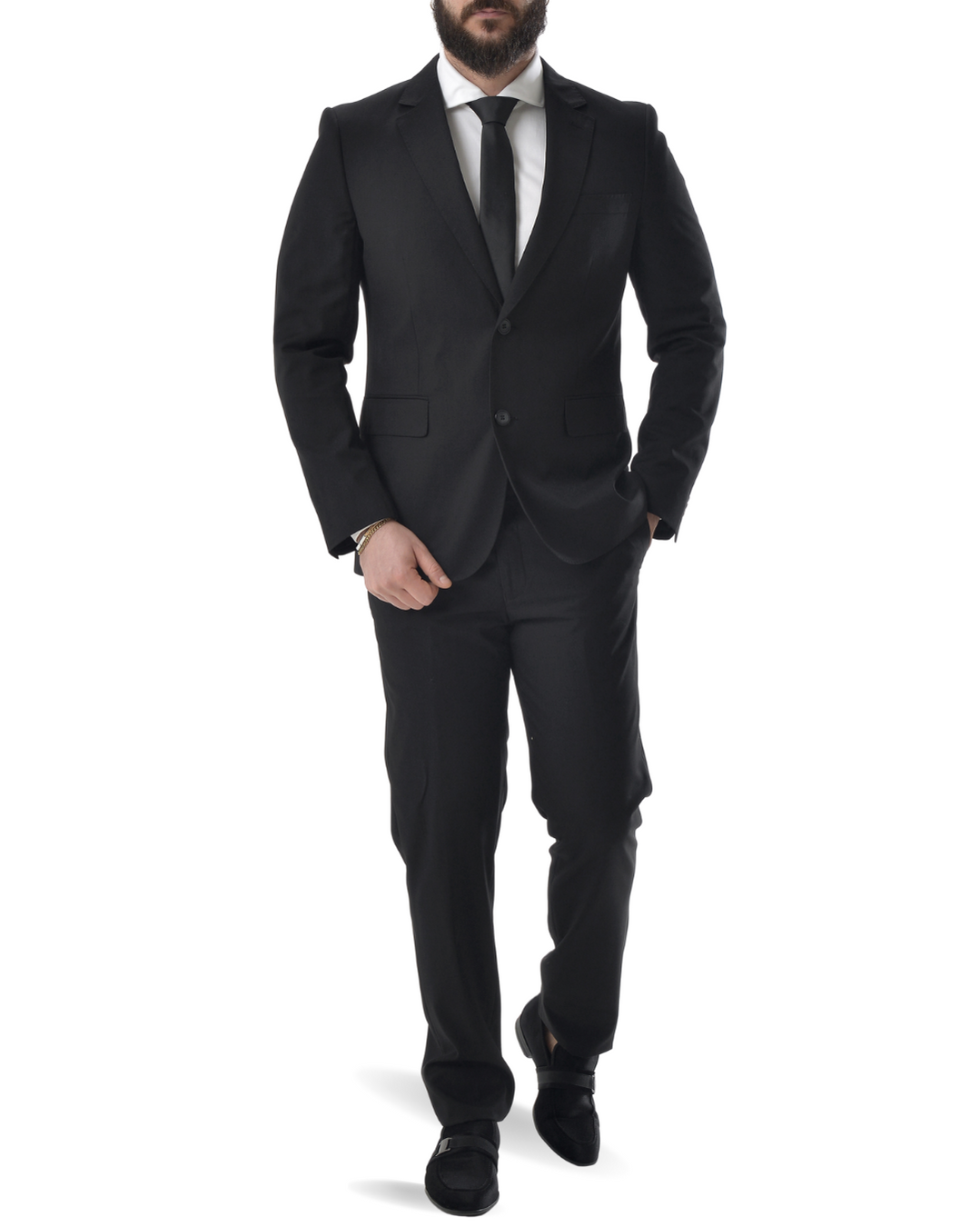 Abito completo giacca e pantalone nero regular