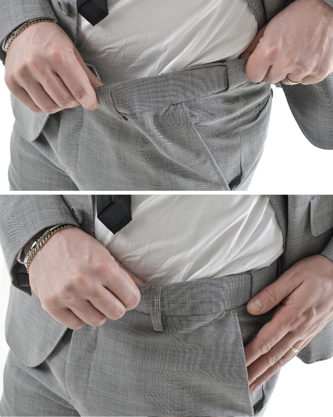 Abito completo giacca e pantalone regular grigio fiammato