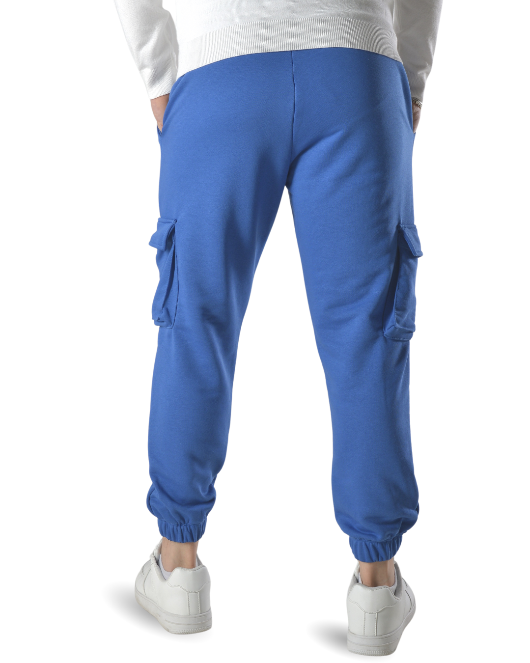 Pantalaccio tuta cargo in cotone art 026 azzurro elettrico