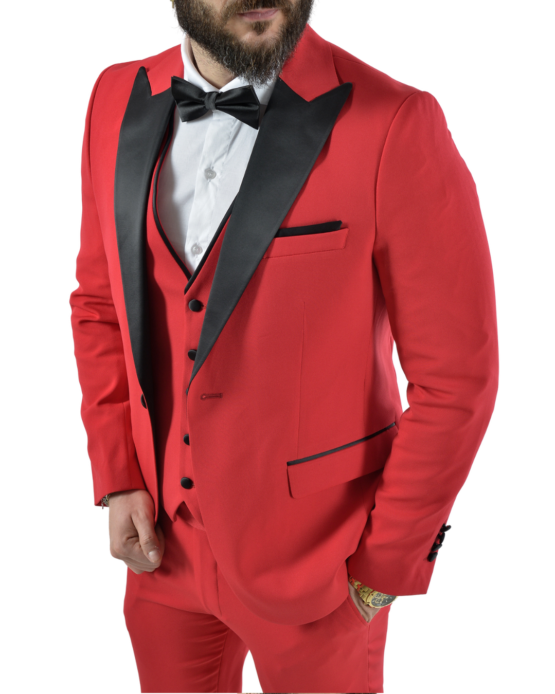 Abito completo con gilet art rosso impero