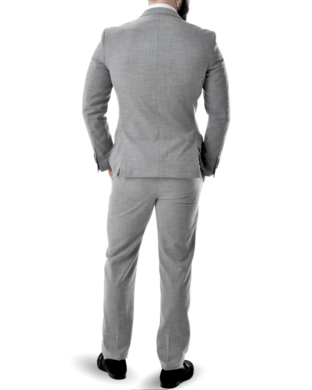 Abito completo giacca e pantalone regular grigio fiammato