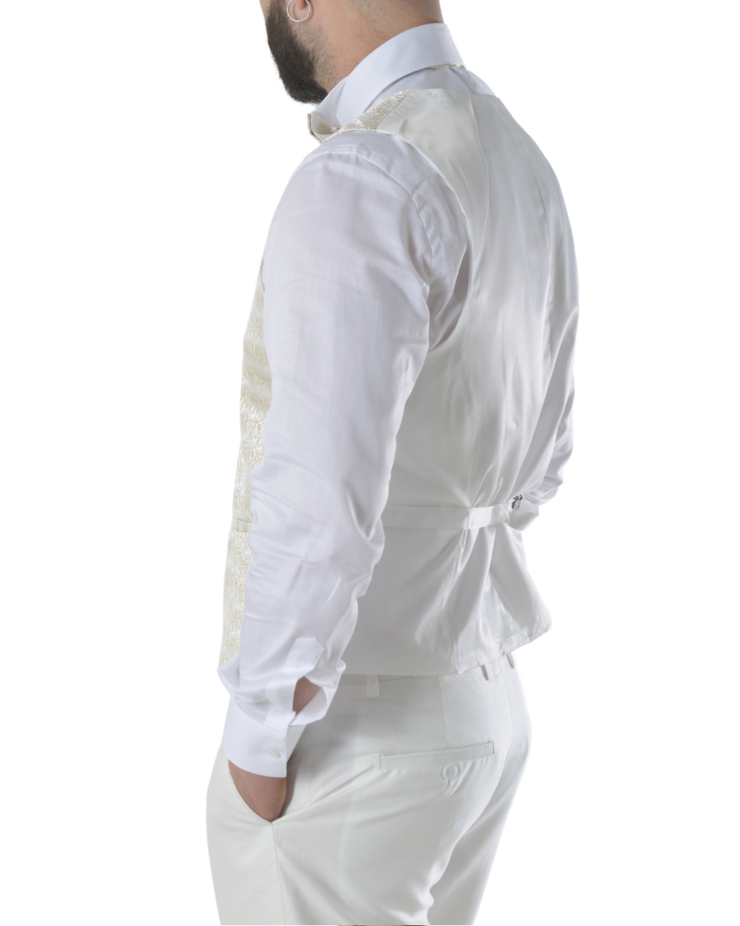Abito completo elegante con gilet e papillon art imperial bianco