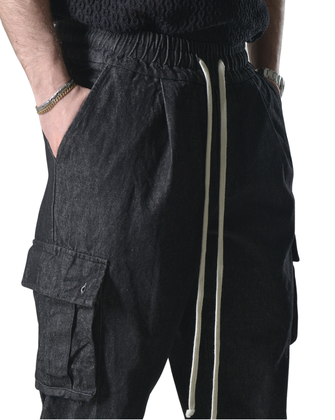 Pantalaccio jeans cargo oversize art 282861p denim scuro