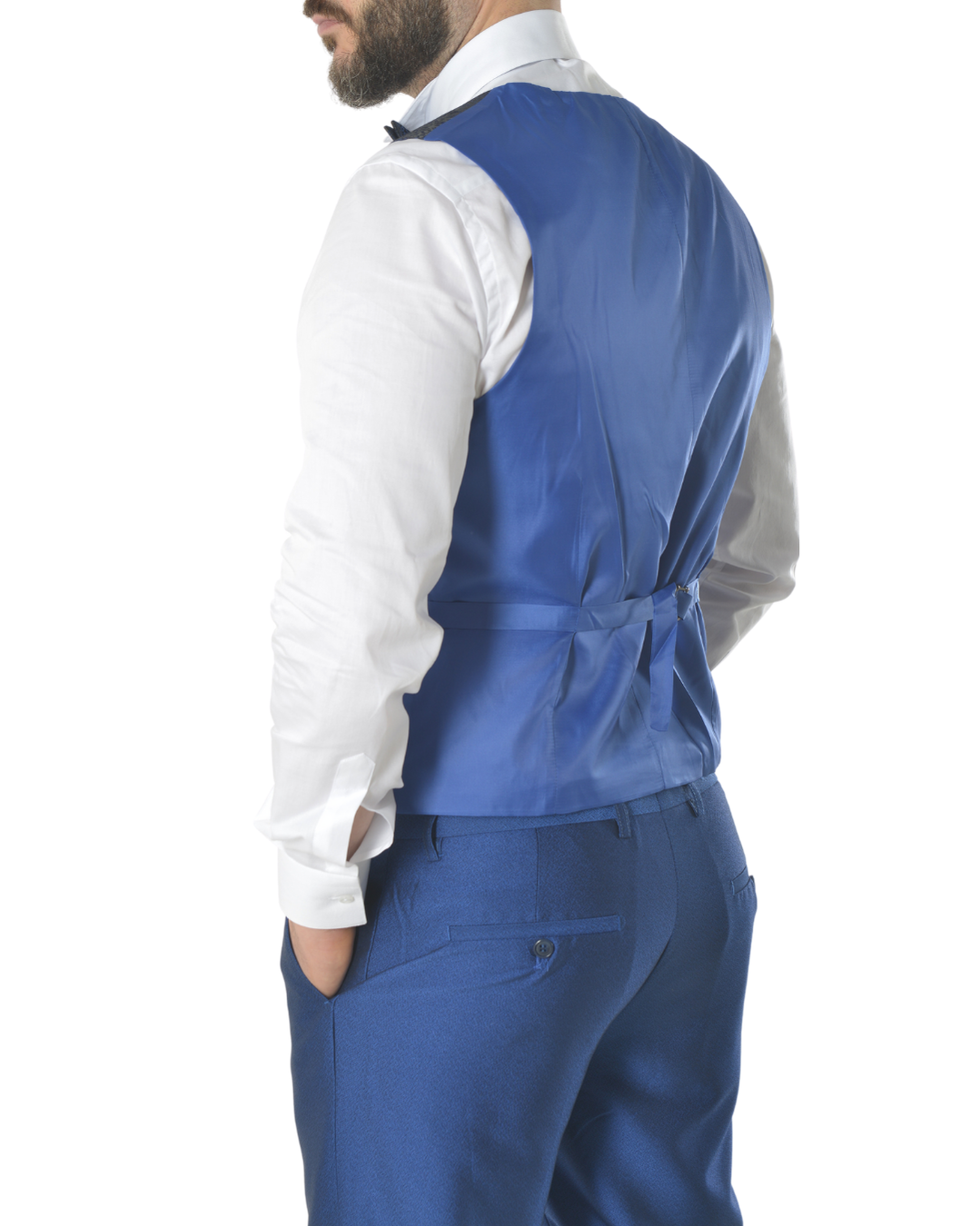 Abito completo elegante con gilet e papillon art imperial blu