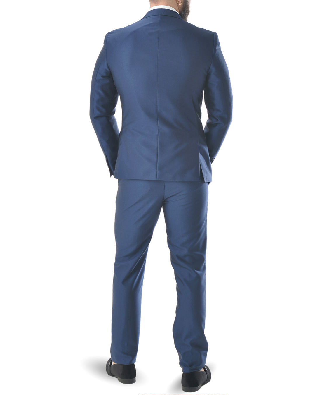 Abito completo giacca e pantalone azzurro elettrico