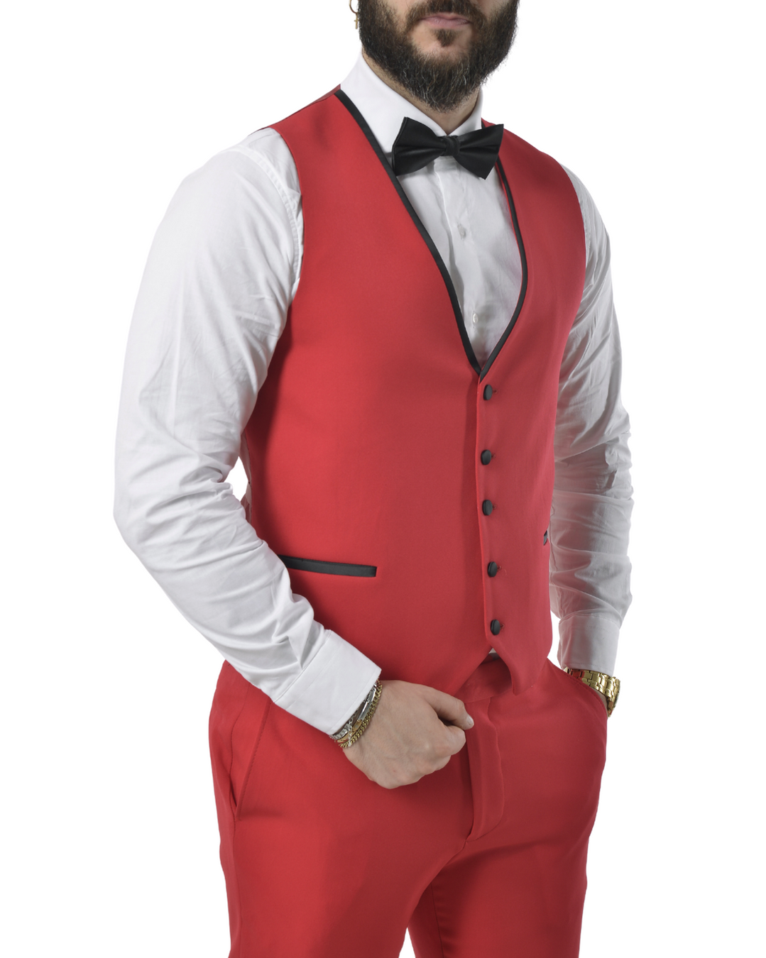Abito completo con gilet art rosso impero