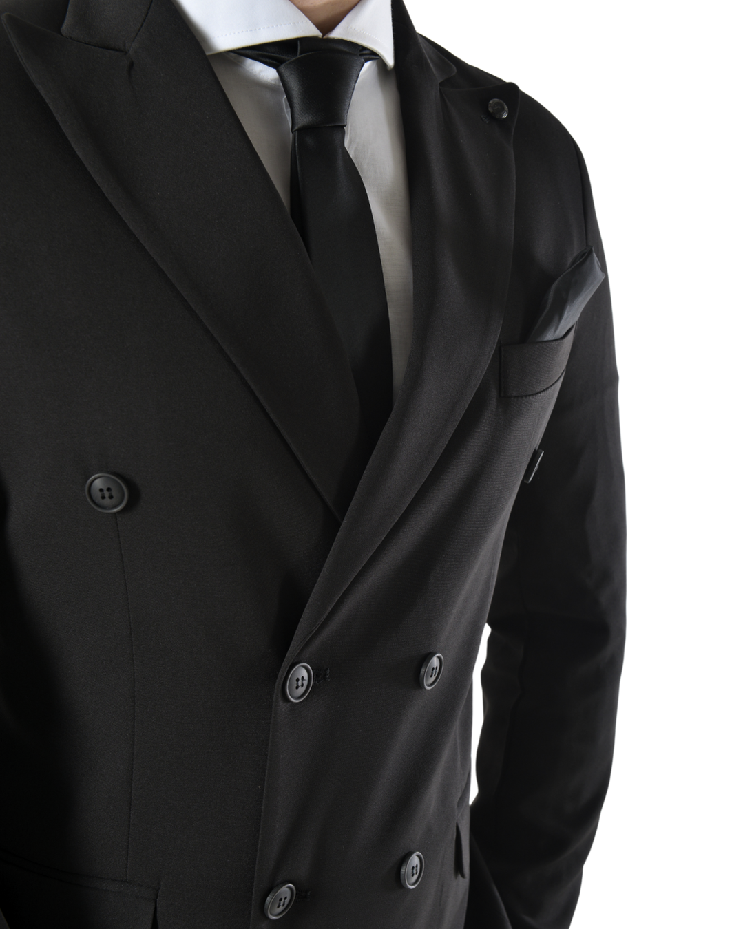 Abito completo doppio petto slim art ve800/ach07 nero