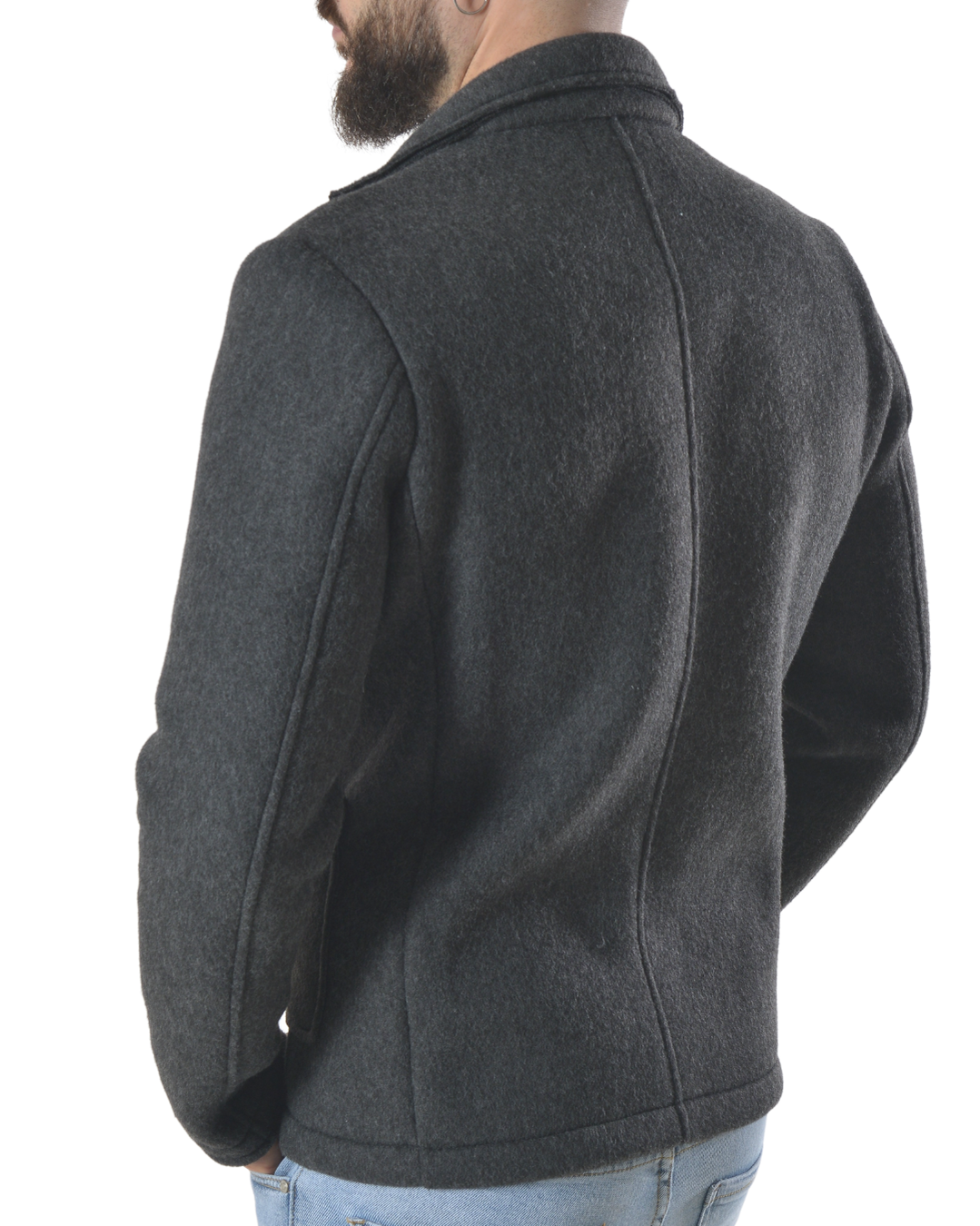 Maglia pesante taglio giacca art 16551 grigia scura