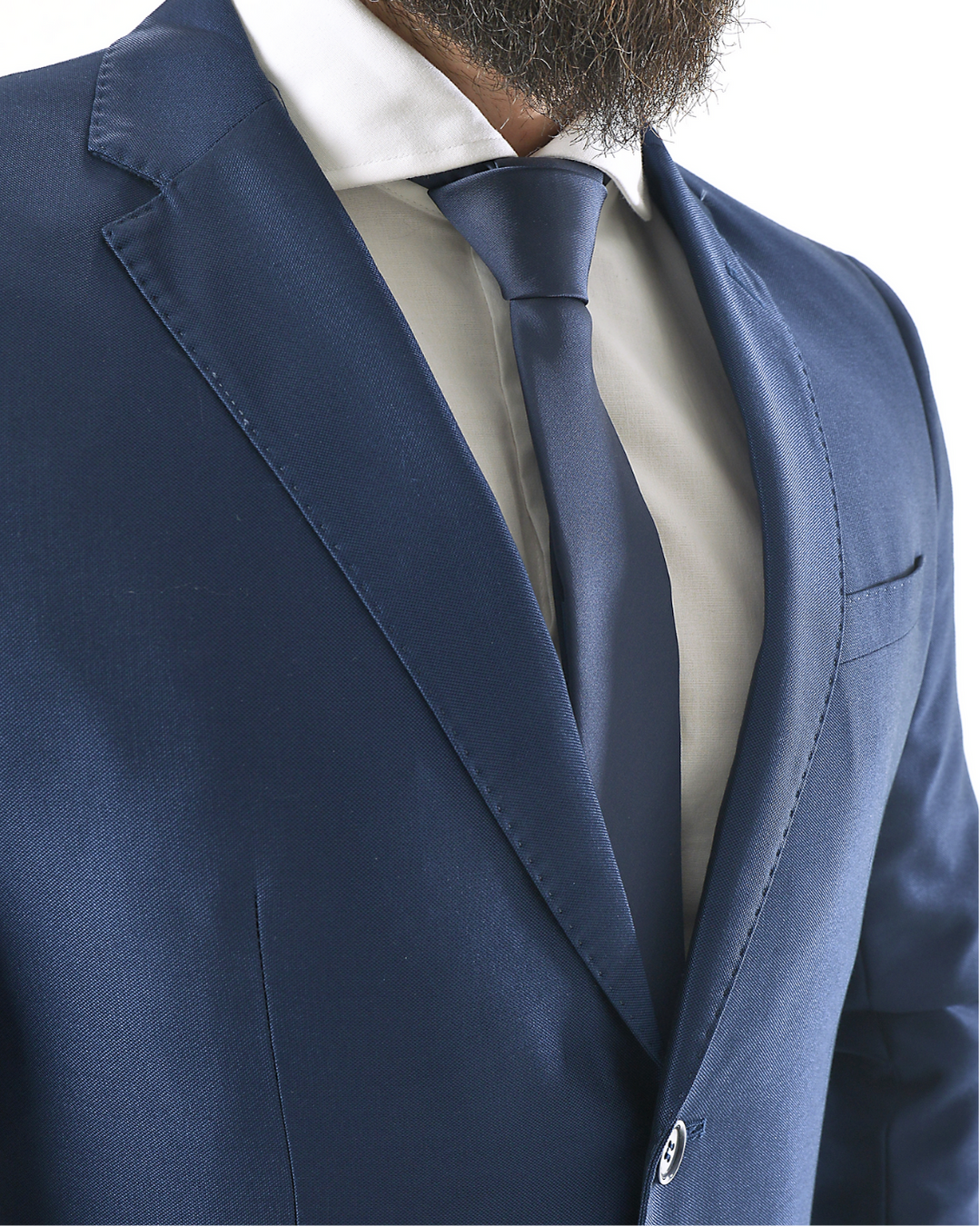 Abito completo giacca e pantalone azzurro elettrico