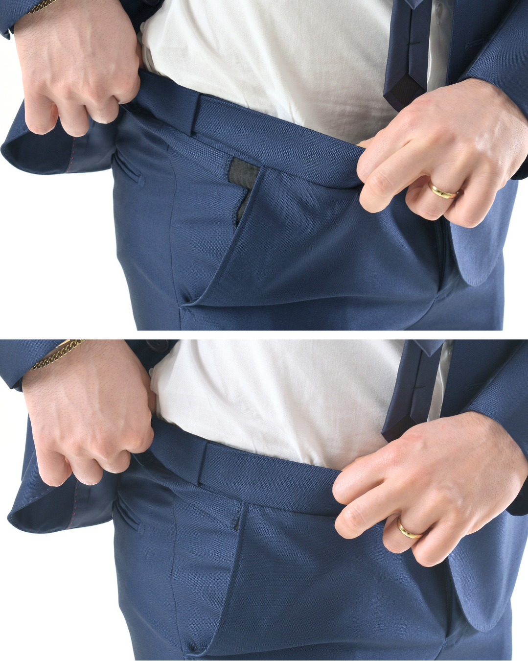Abito completo giacca e pantalone azzurro elettrico