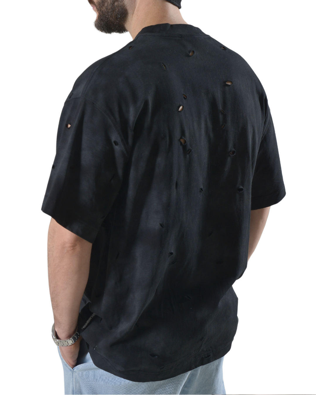 T-shirt oversize con rotture art 303009g